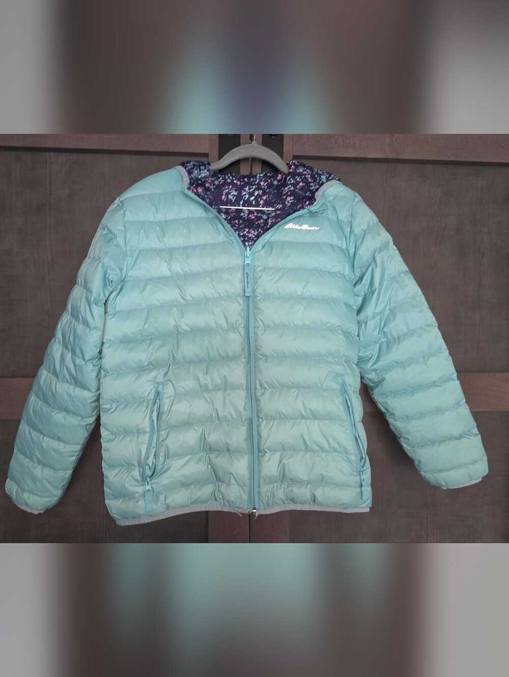 Eddie Bauer Kids Reversible Hooded Puffer Jacket – L (14/16)